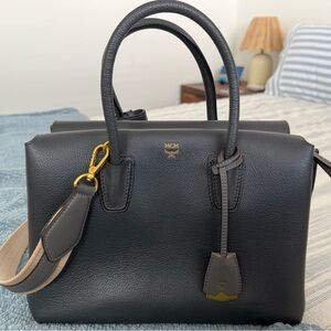 MCM Milla Leather Tote- Grey